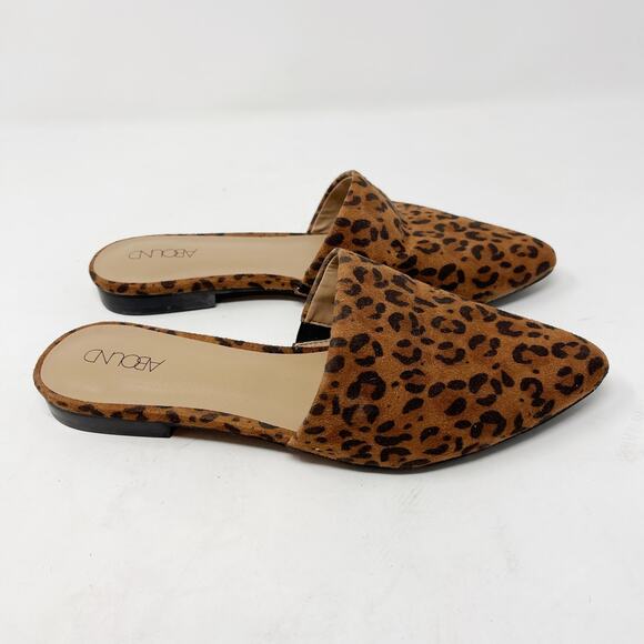 Abound Womens 6 Leopard Print Pointed Toe Slip On Flats Animal Brown Tan Black - Picture 10 of 11